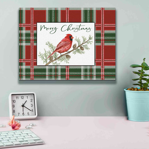 Image of 'Merry Christmas Cardinal' by Cindy Jacobs, Canvas Wall Art,16 x 12