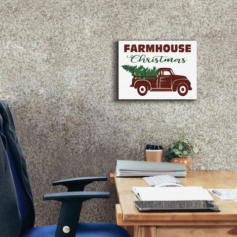 Image of 'Farmhouse Christmas Truck' by Cindy Jacobs, Canvas Wall Art,16 x 12