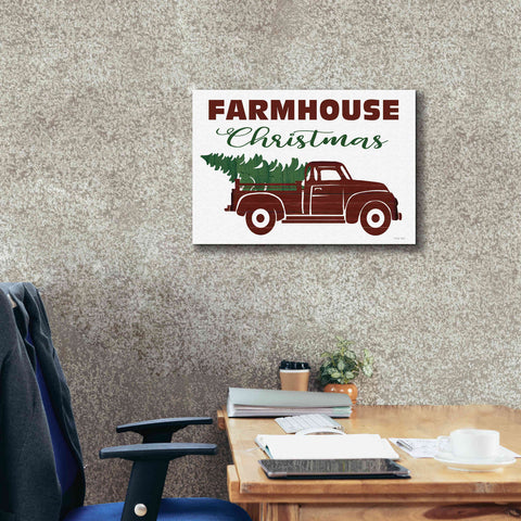 Image of 'Farmhouse Christmas Truck' by Cindy Jacobs, Canvas Wall Art,24 x 20