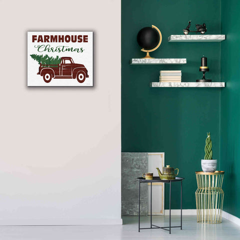 Image of 'Farmhouse Christmas Truck' by Cindy Jacobs, Canvas Wall Art,24 x 20