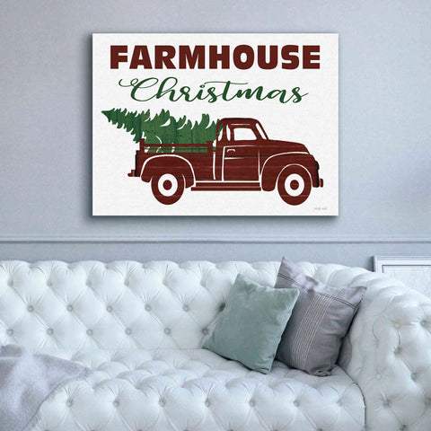 Image of 'Farmhouse Christmas Truck' by Cindy Jacobs, Canvas Wall Art,54 x 40