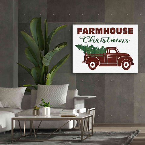 Image of 'Farmhouse Christmas Truck' by Cindy Jacobs, Canvas Wall Art,54 x 40