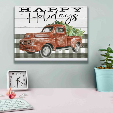 Image of 'Happy Holidays Truck' by Cindy Jacobs, Canvas Wall Art,16 x 12