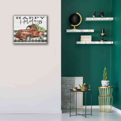 Image of 'Happy Holidays Truck' by Cindy Jacobs, Canvas Wall Art,24 x 20