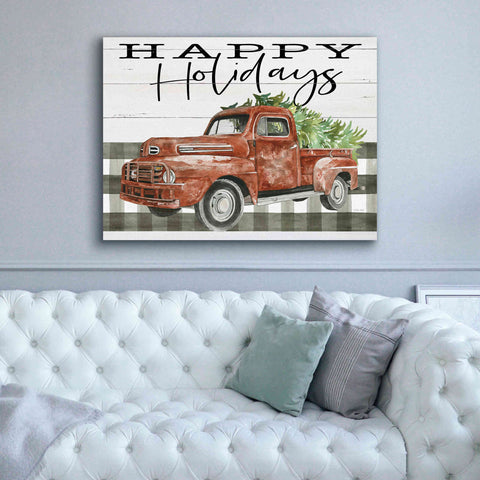 Image of 'Happy Holidays Truck' by Cindy Jacobs, Canvas Wall Art,54 x 40