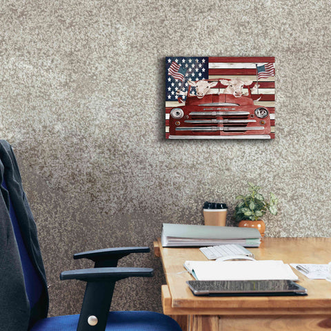 Image of 'Patriotic Cows' by Cindy Jacobs, Canvas Wall Art,16 x 12