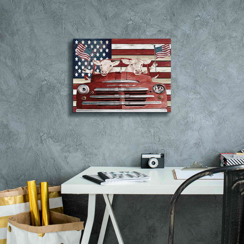 Image of 'Patriotic Cows' by Cindy Jacobs, Canvas Wall Art,16 x 12