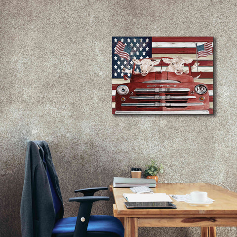 Image of 'Patriotic Cows' by Cindy Jacobs, Canvas Wall Art,34 x 26