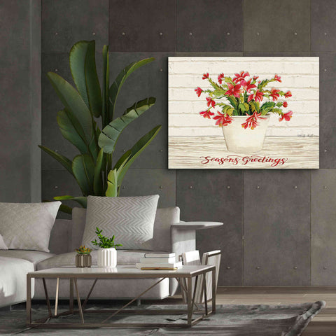 Image of 'Christmas Cactus - Season's Greetings' by Cindy Jacobs, Canvas Wall Art,54 x 40