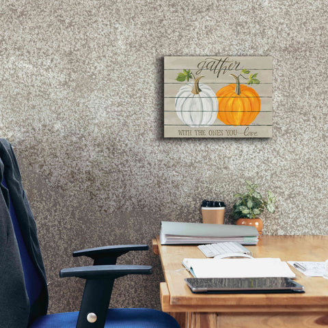 Image of 'Gather With The Ones You Love Pumpkins' by Cindy Jacobs, Canvas Wall Art,16 x 12