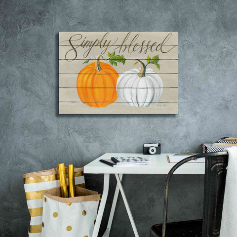 Image of 'Simply Blessed Pumpkins' by Cindy Jacobs, Canvas Wall Art,26 x 18