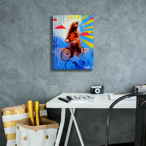 Image of 'Bear Back Rider' by AbcArtAttack, Canvas Wall Art,12 x 16