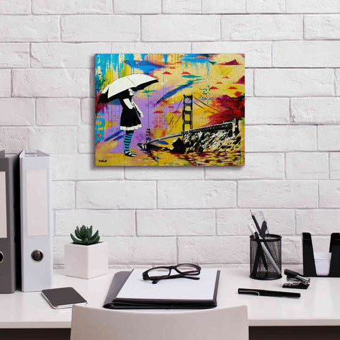 Image of 'Shelter at Bay' by AbcArtAttack, Canvas Wall Art,16 x 12