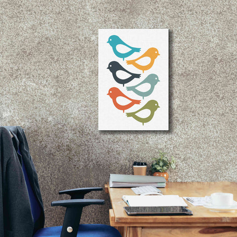 Image of 'Playful Birds' by Ayse, Canvas Wall Art,18 x 26