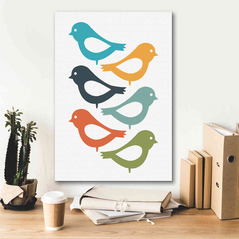 Image of 'Playful Birds' by Ayse, Canvas Wall Art,18 x 26