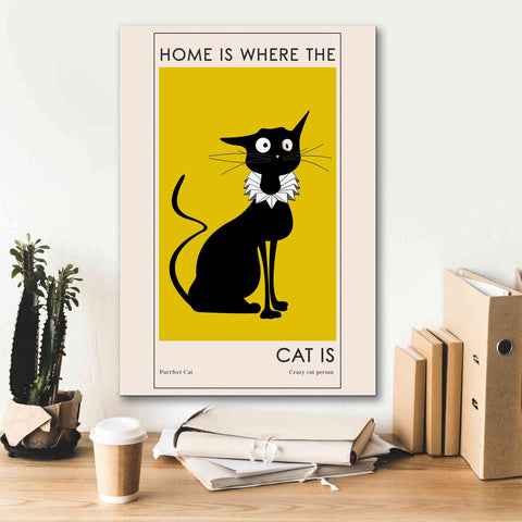 Image of 'Home Is where The Cat Is' by Ayse, Canvas Wall Art,18 x 26