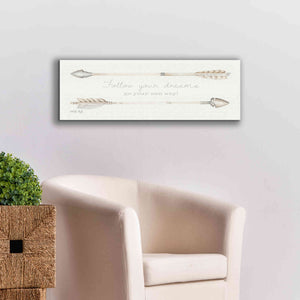 'Arrows - Follow Your Dreams' by Cindy Jacobs, Canvas Wall Art,36 x 12