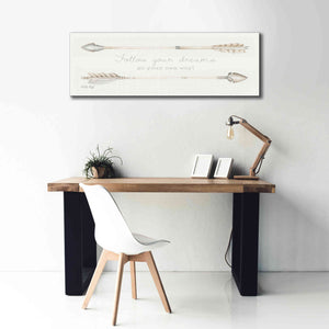 'Arrows - Follow Your Dreams' by Cindy Jacobs, Canvas Wall Art,60 x 20