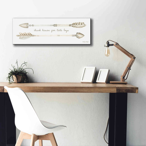 Image of 'Arrows - Thank Heaven for Little Boys' by Cindy Jacobs, Canvas Wall Art,36 x 12
