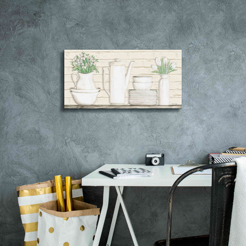 Image of 'White Ware Shelf II' by Cindy Jacobs, Canvas Wall Art,24 x 12