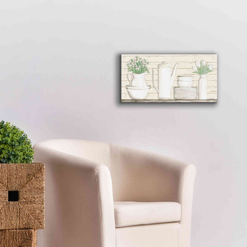 Image of 'White Ware Shelf II' by Cindy Jacobs, Canvas Wall Art,24 x 12