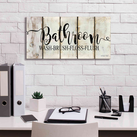 Image of 'Bathroom on Wood Panels' by Cindy Jacobs, Canvas Wall Art,24 x 12