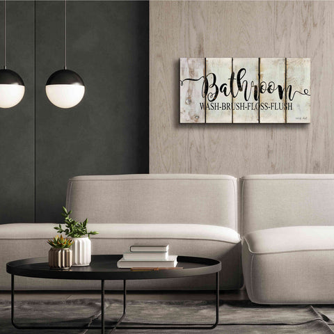 Image of 'Bathroom on Wood Panels' by Cindy Jacobs, Canvas Wall Art,40 x 20