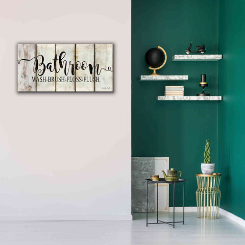 Image of 'Bathroom on Wood Panels' by Cindy Jacobs, Canvas Wall Art,40 x 20
