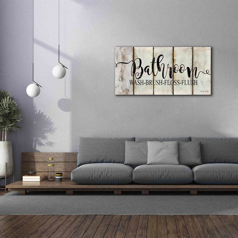 Image of 'Bathroom on Wood Panels' by Cindy Jacobs, Canvas Wall Art,60 x 30