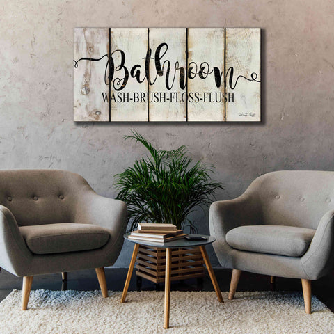 Image of 'Bathroom on Wood Panels' by Cindy Jacobs, Canvas Wall Art,60 x 30