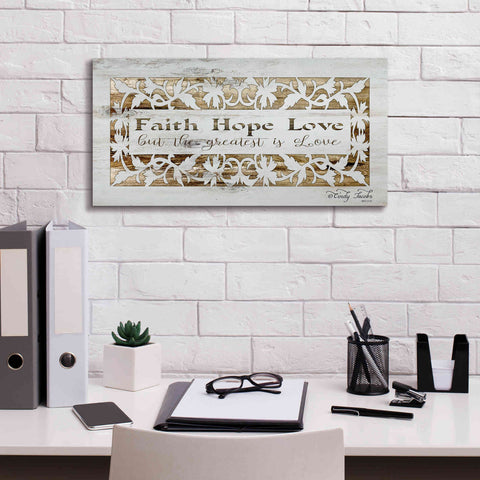 Image of 'Faith, Hope, Love' by Cindy Jacobs, Canvas Wall Art,24 x 12