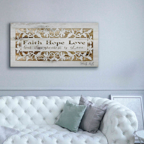 Image of 'Faith, Hope, Love' by Cindy Jacobs, Canvas Wall Art,60 x 30