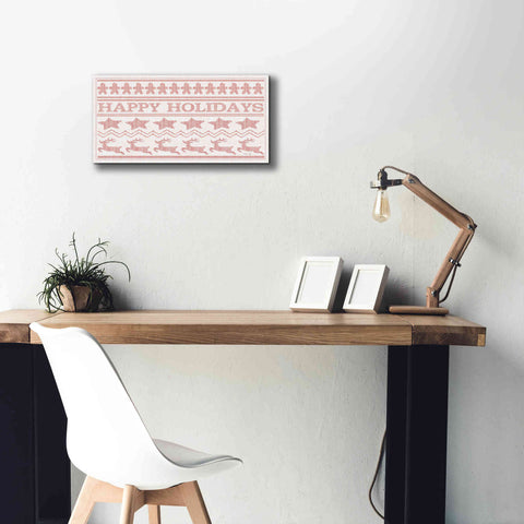 Image of 'Happy Holidays Stitchery' by Cindy Jacobs, Canvas Wall Art,24 x 12