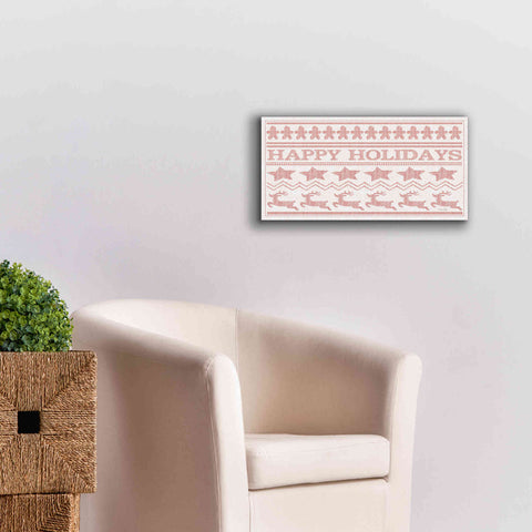 Image of 'Happy Holidays Stitchery' by Cindy Jacobs, Canvas Wall Art,24 x 12