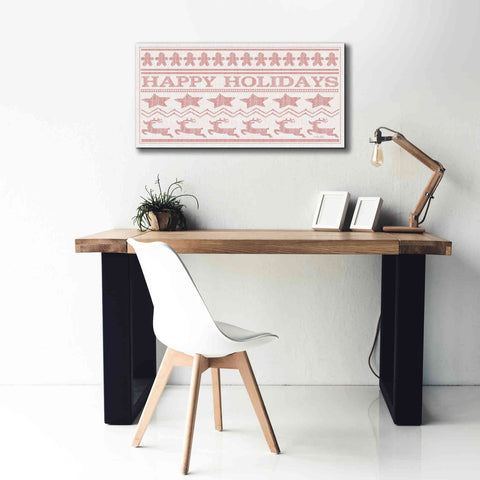 Image of 'Happy Holidays Stitchery' by Cindy Jacobs, Canvas Wall Art,40 x 20