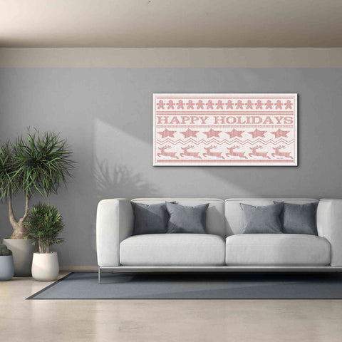Image of 'Happy Holidays Stitchery' by Cindy Jacobs, Canvas Wall Art,60 x 30