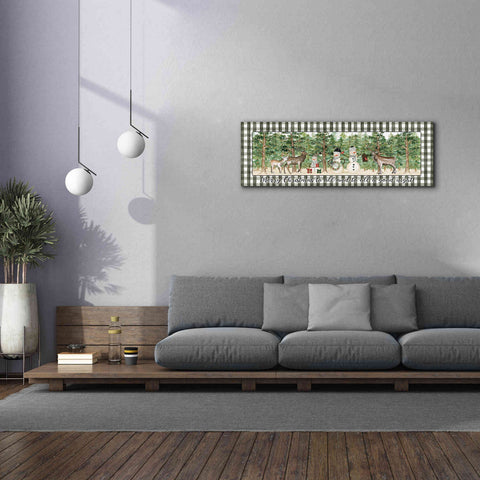 Image of 'Merry Christmas to All on Plaid' by Cindy Jacobs, Canvas Wall Art,60 x 20