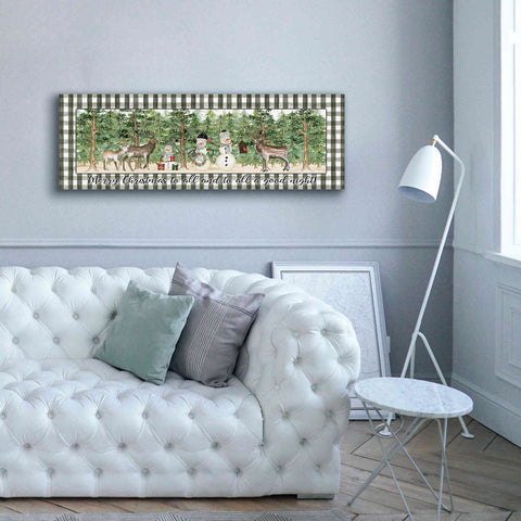 Image of 'Merry Christmas to All on Plaid' by Cindy Jacobs, Canvas Wall Art,60 x 20