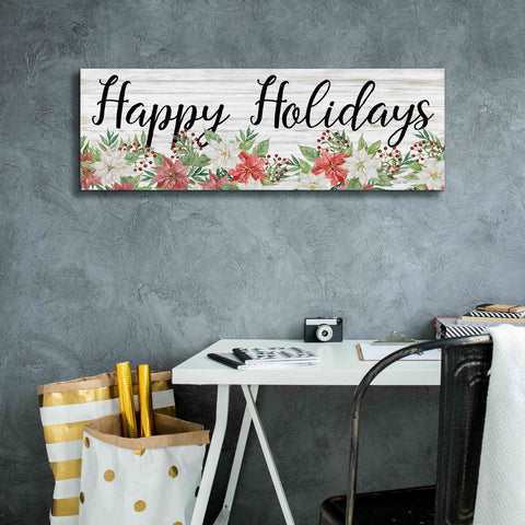 Image of 'Happy Holidays Sign' by Cindy Jacobs, Canvas Wall Art,36 x 12