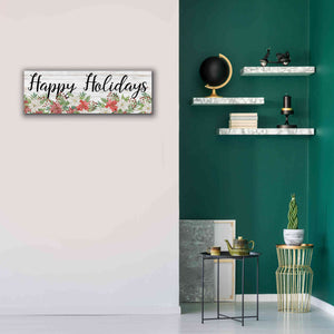 'Happy Holidays Sign' by Cindy Jacobs, Canvas Wall Art,36 x 12