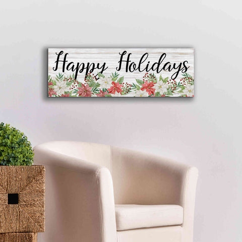 Image of 'Happy Holidays Sign' by Cindy Jacobs, Canvas Wall Art,36 x 12