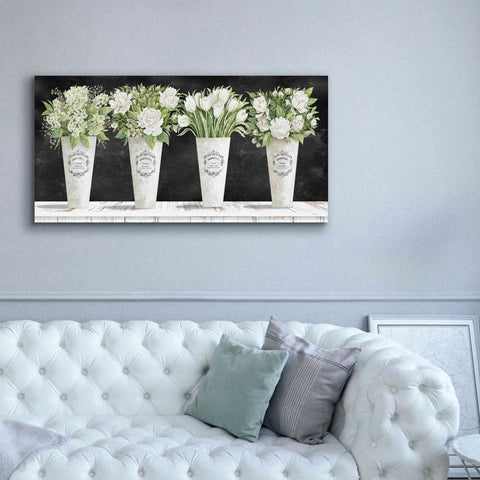 Image of 'White Flowers Still Life II' by Cindy Jacobs, Canvas Wall Art,60 x 30