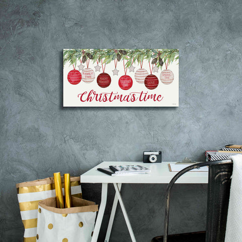 Image of 'Christmas Time Ornaments' by Cindy Jacobs, Canvas Wall Art,24 x 12