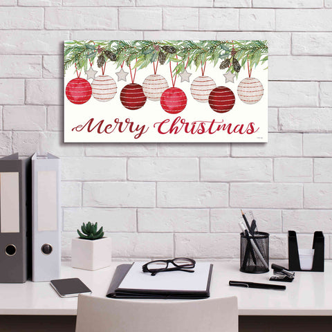 Image of 'Merry Christmas Ornaments' by Cindy Jacobs, Canvas Wall Art,24 x 12
