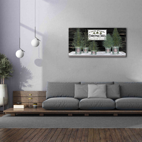 Image of 'Galvanized Pots Christmas Trees II' by Cindy Jacobs, Canvas Wall Art,60 x 30