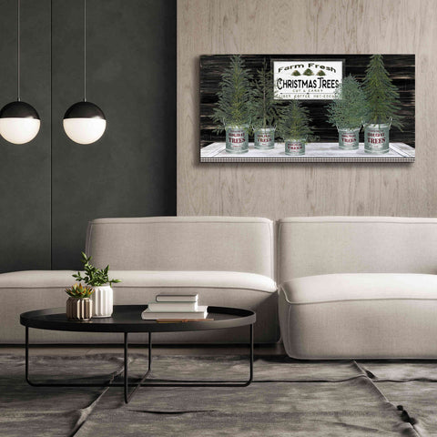 Image of 'Galvanized Pots Christmas Trees II' by Cindy Jacobs, Canvas Wall Art,60 x 30