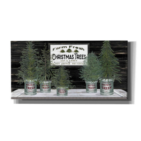 Image of 'Galvanized Pots Christmas Trees II' by Cindy Jacobs, Canvas Wall Art
