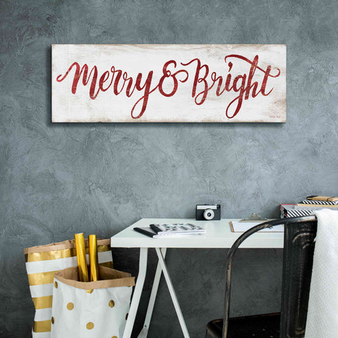 Image of 'Merry & Bright Cursive' by Cindy Jacobs, Canvas Wall Art,36 x 12