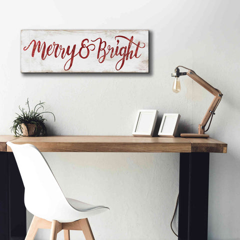 Image of 'Merry & Bright Cursive' by Cindy Jacobs, Canvas Wall Art,36 x 12