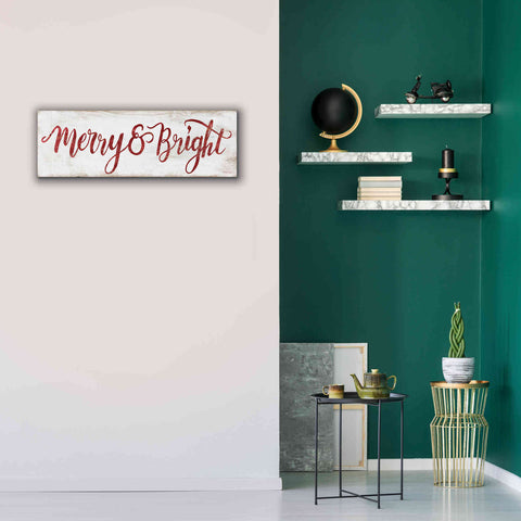 Image of 'Merry & Bright Cursive' by Cindy Jacobs, Canvas Wall Art,36 x 12